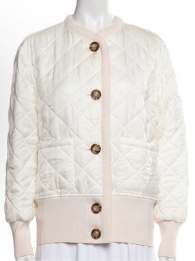 Burberry Nairn Quilt Front Logo Jacquard Sweater Jacket